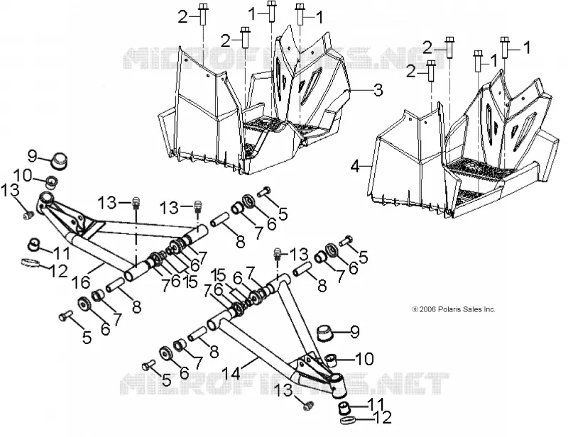 CHASSIS, A-ARM AND FOOTREST