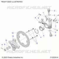 FRONT SUSPENSION HUBS, KNUCKLES AND BRAKE DISC