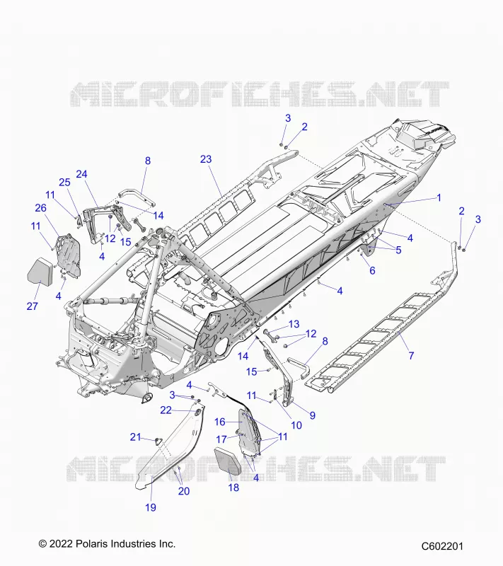 CHASSIS, CLUTCH GUARD, FOOTRESTS, AND RUNNING BOARDS