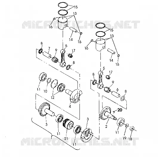 PISTON AND CRANKSHAFT  500 SP/500 SKS (4921262126041A)
