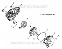 ENGINE, STATOR AND FLYWHEEL