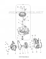 ENGINE, STATOR COVER AND FLYWHEEL