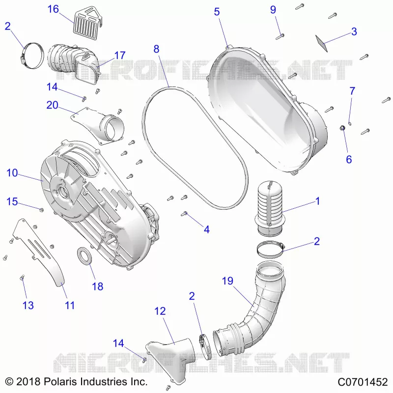 DRIVE TRAIN, CLUTCH COVER AND DUCTING