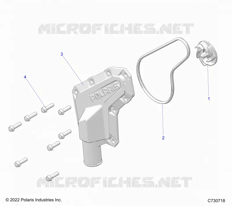 ENGINE, WATERPUMP IMPELLER AND COVER