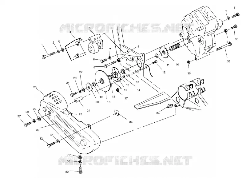 GEARCASE/BRAKE AND CHAIN COVER MOUNTING