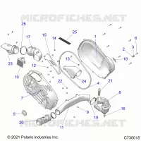DRIVE TRAIN, CLUTCH COVER AND DUCTING