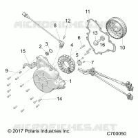 ENGINE, STATOR AND FLYWHEEL