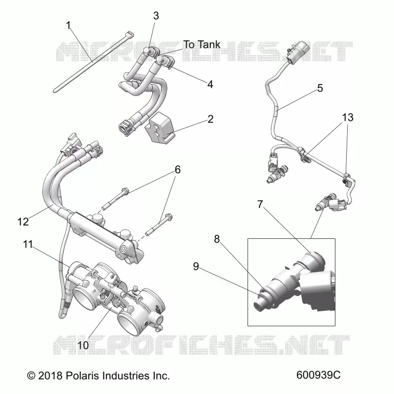 FUEL SYSTEM, RAIL, LINES AND THROTTLE BODY