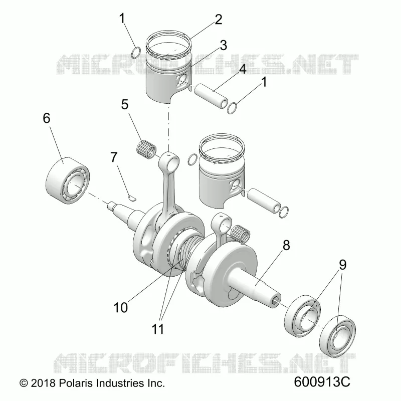 ENGINE, PISTON AND CRANKSHAFT