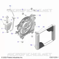 ENGINE, COOLING SYSTEM, RADIATOR, FAN & OVERFLOW BOTTLE