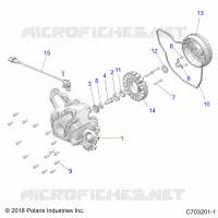 ENGINE, STATOR COVER AND FLYWHEEL