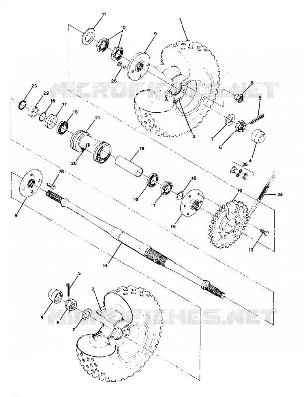 REAR WHEEL DRIVE ASSEMBLY 250 4X4