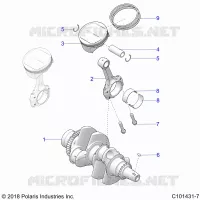ENGINE, CRANKSHAFT AND PISTON
