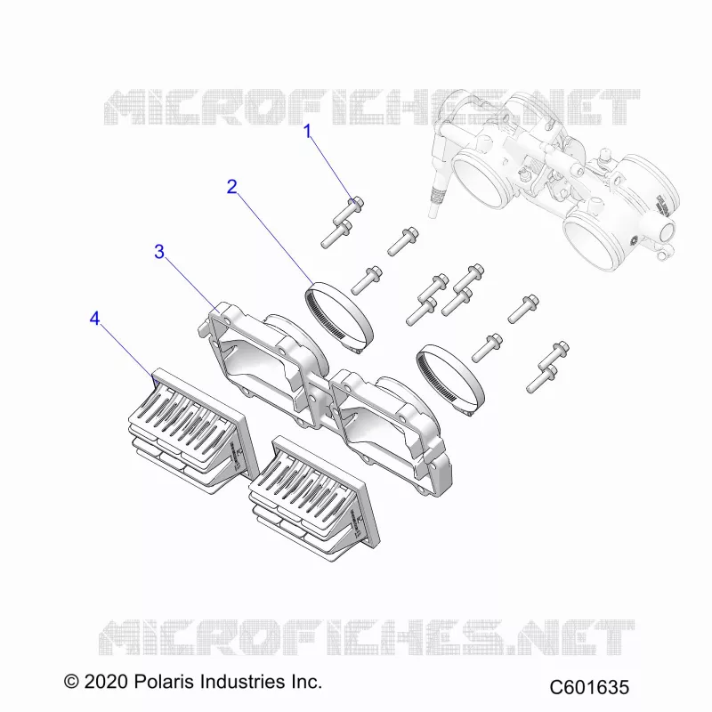 ENGINE, REED VALVE AND THROTTLE BODY ADAPTOR
