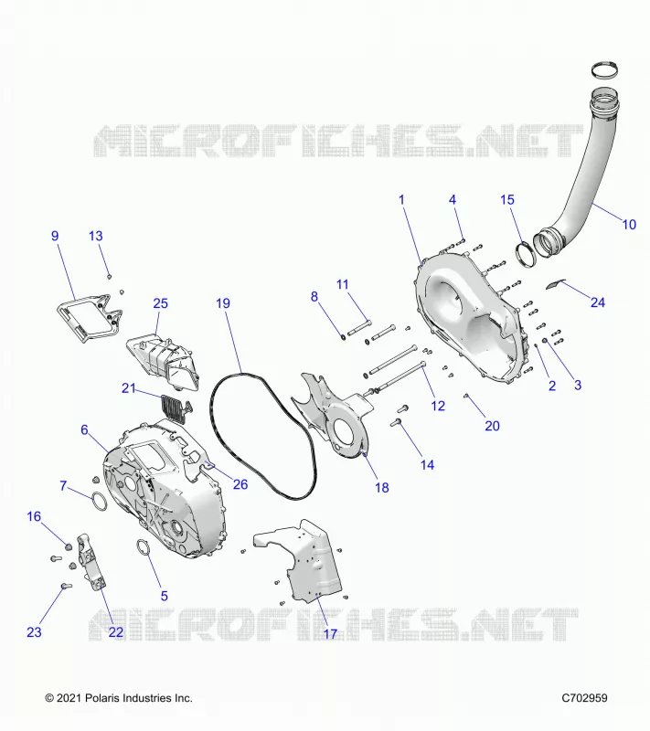 DRIVE TRAIN, CLUTCH COVER AND DUCTING