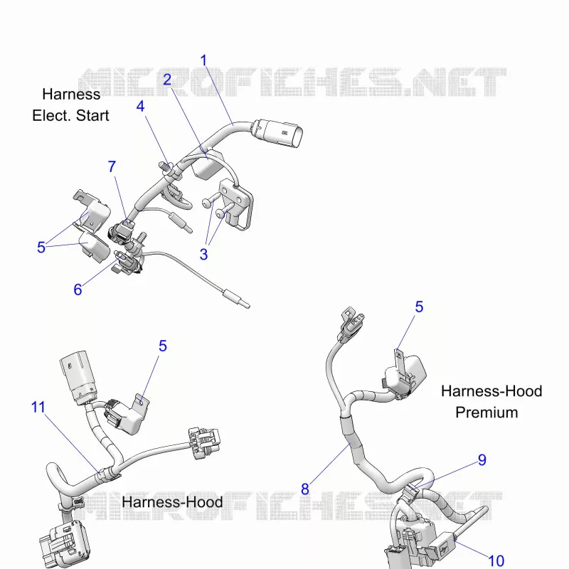 ELECTRICAL, WIRE HARNESS, HOOD, ELEC. START