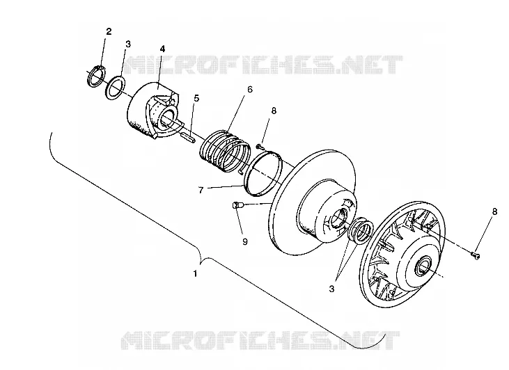 DRIVEN CLUTCH ASSEMBLY WIDETRAK GT / X932061 (4924722472023A)