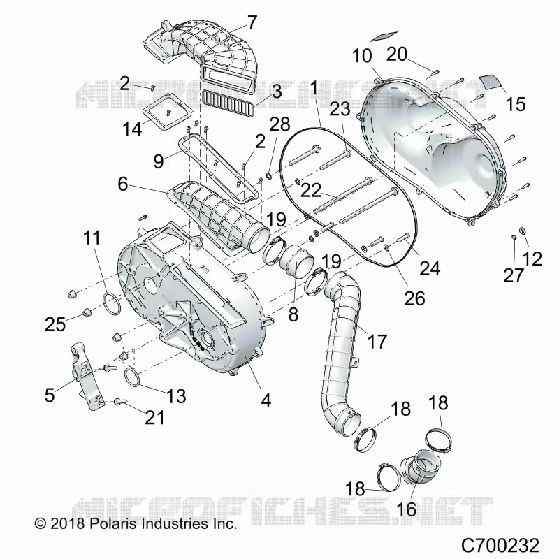 DRIVE TRAIN, CLUTCH COVER AND DUCTING