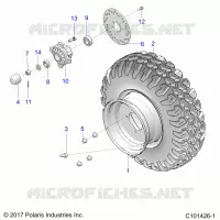 WHEELS, FRONT TIRE AND BRAKE DISK