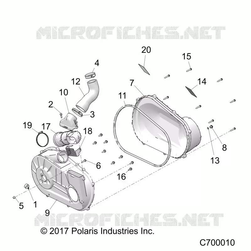 DRIVE TRAIN, CLUTCH COVER AND DUCTING