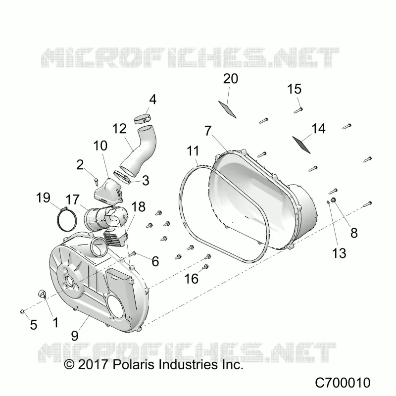 DRIVE TRAIN, CLUTCH COVER AND DUCTING