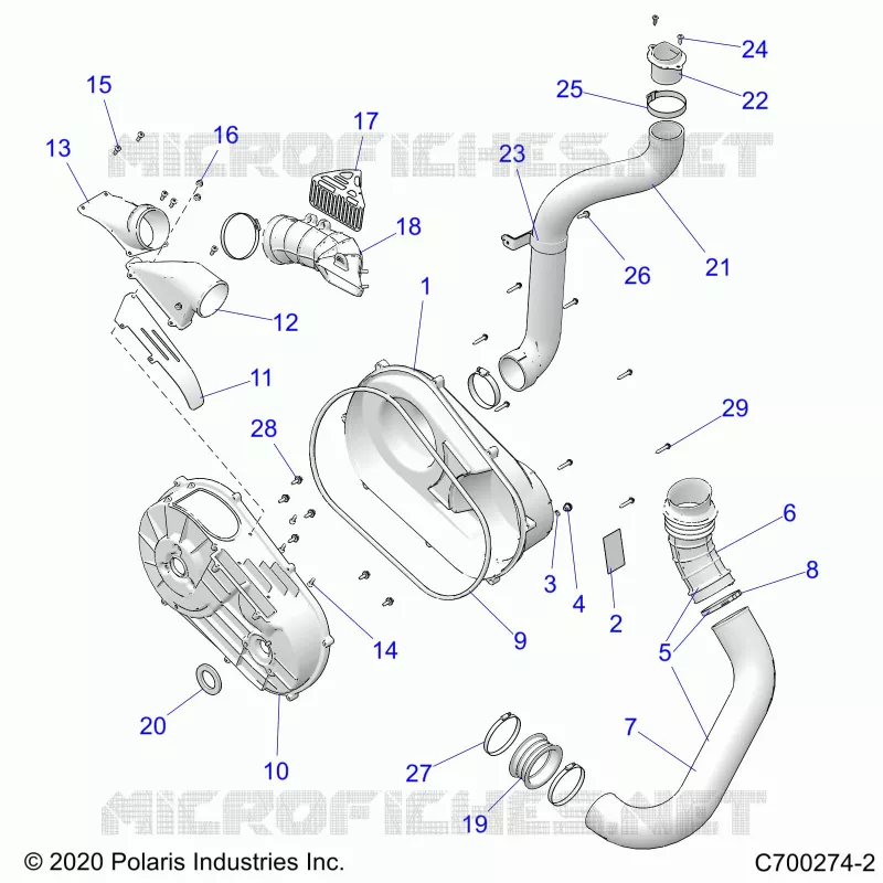 DRIVE TRAIN, CLUTCH COVER AND DUCTING