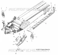 CHASSIS, CLUTCH GUARD AND FOOTRESTS (600/155 INCH)