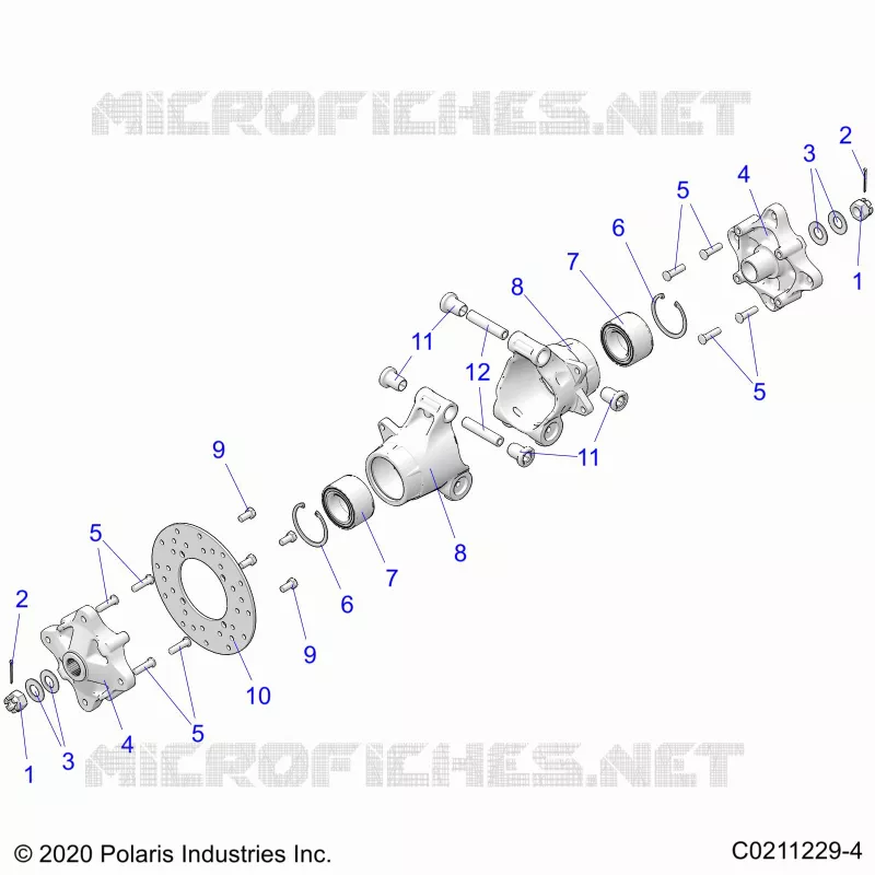 REAR SUSPENSION HUBS, CARRIER AND BRAKE DISC