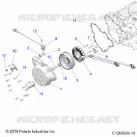 ENGINE, STATOR AND FLYWHEEL