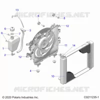ENGINE, COOLING SYSTEM, RADIATOR, FAN & OVERFLOW BOTTLE