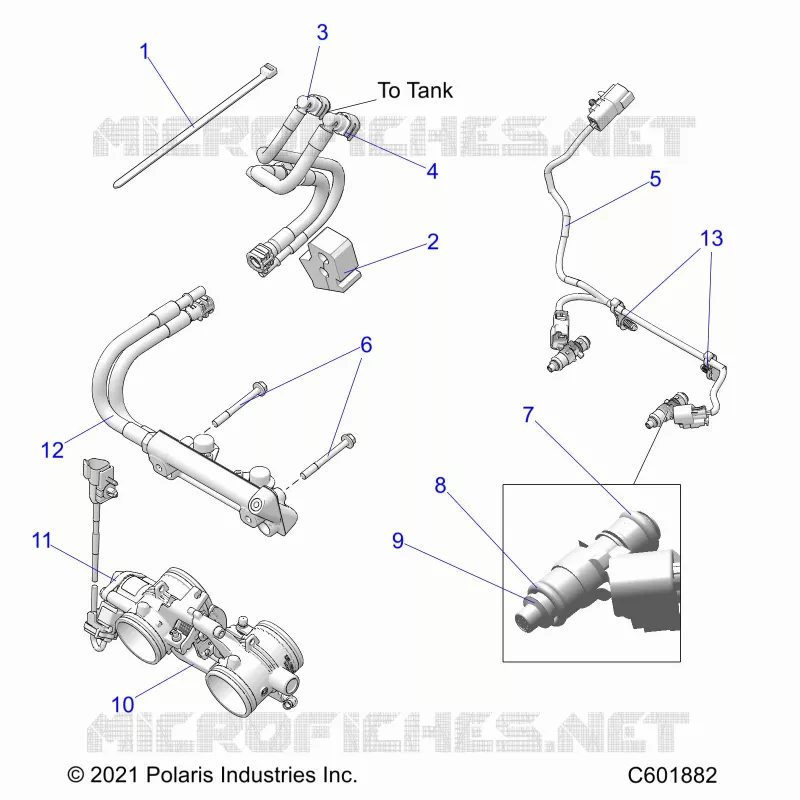 FUEL SYSTEM, RAIL, LINES AND THROTTLE BODY
