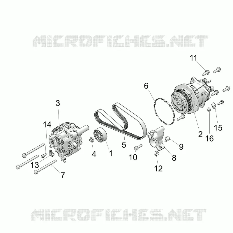 ENGINE, ALTERNATOR AND COMPRESSOR