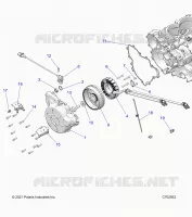 ENGINE, STATOR AND FLYWHEEL