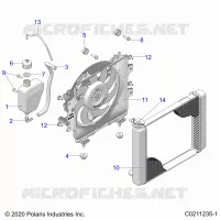 ENGINE, COOLING SYSTEM, RADIATOR, FAN & OVERFLOW BOTTLE