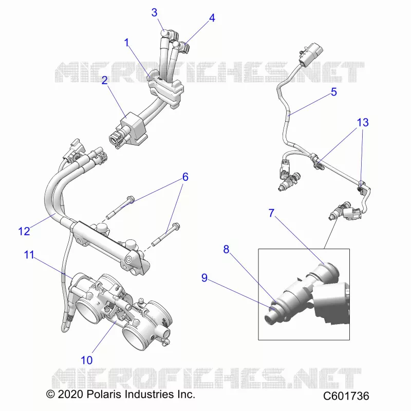 FUEL SYSTEM, RAIL, LINES AND THROTTLE BODY