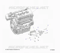 ENGINE, MOUNTING AND LONG BLOCK