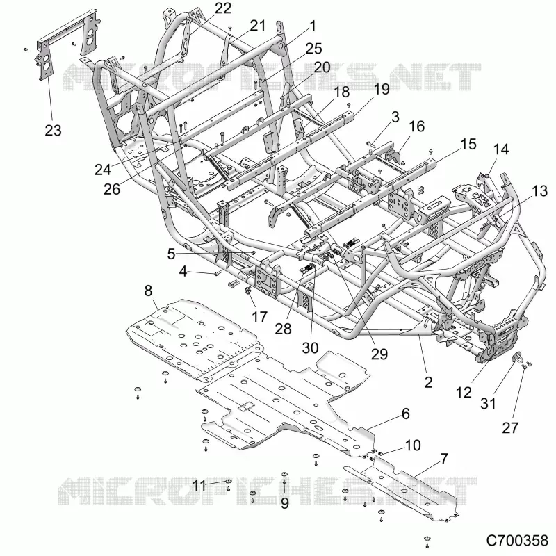 CHASSIS, MAIN FRAME AND SKID PLATES