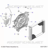 ENGINE, COOLING SYSTEM, RADIATOR, FAN & OVERFLOW BOTTLE