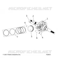 ENGINE, CRANKSHAFT, CONNECTING ROD AND PISTON
