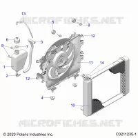ENGINE, COOLING SYSTEM, RADIATOR, FAN & OVERFLOW BOTTLE