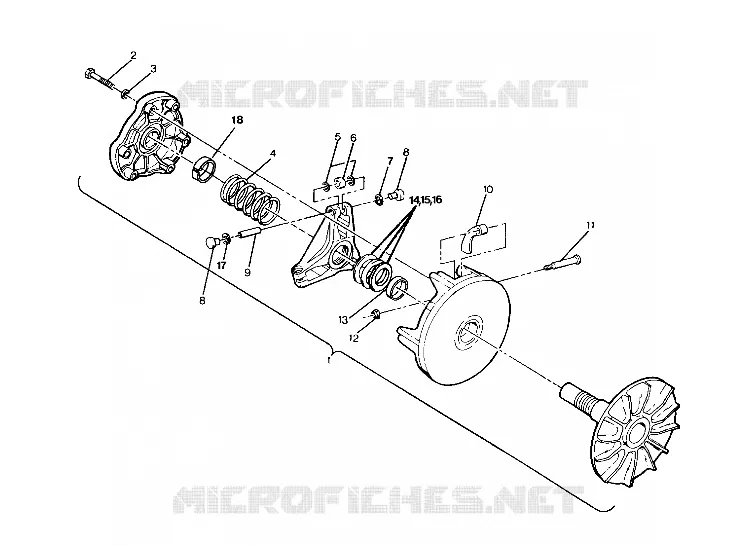 DRIVE CLUTCH ASSEMBLY 350 4X4 / W928139 (4922832283025A)