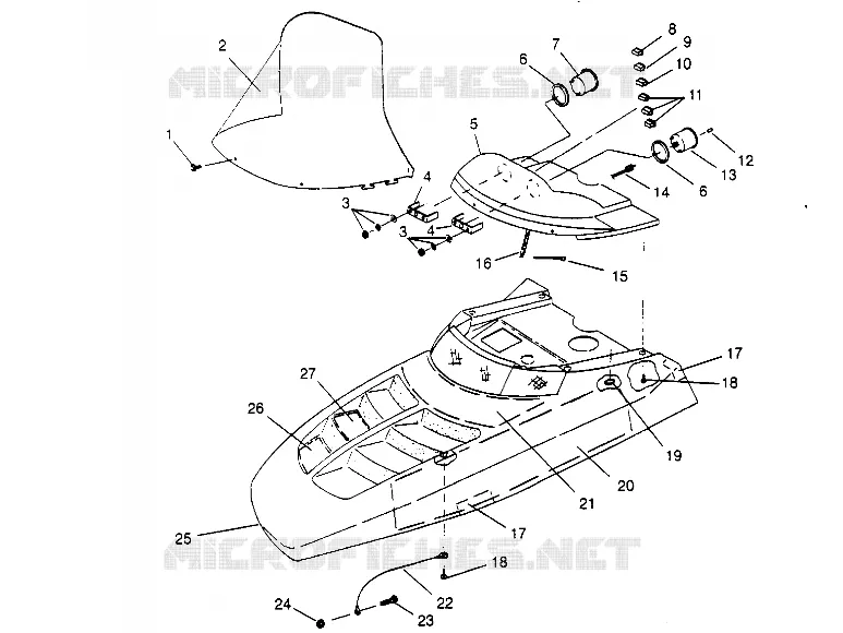 HOOD ASSEMBLY 440 0952760, 440 SKS 0952560,  AND EUROPEAN 440 SKS E952560 (4929032903A012)