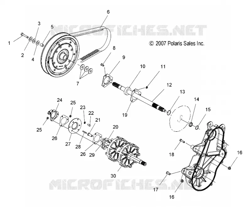 DRIVE TRAIN, DRIVE SHAFT, JACKSHAFT AND DRIVE BELT