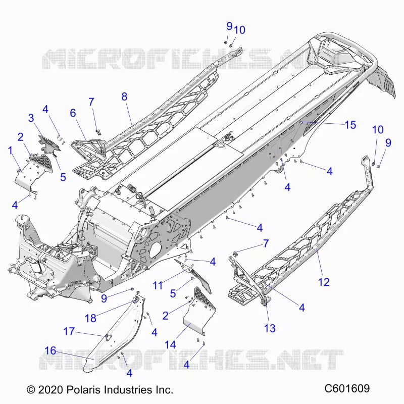 CHASSIS, CLUTCH GUARD, FOOTRESTS, AND RUNNINGBOARDS