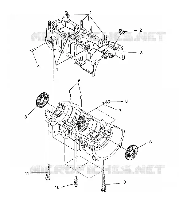 CRANKCASE ASSEMBLY 440 XCR / 0931760 (4923022302029A)