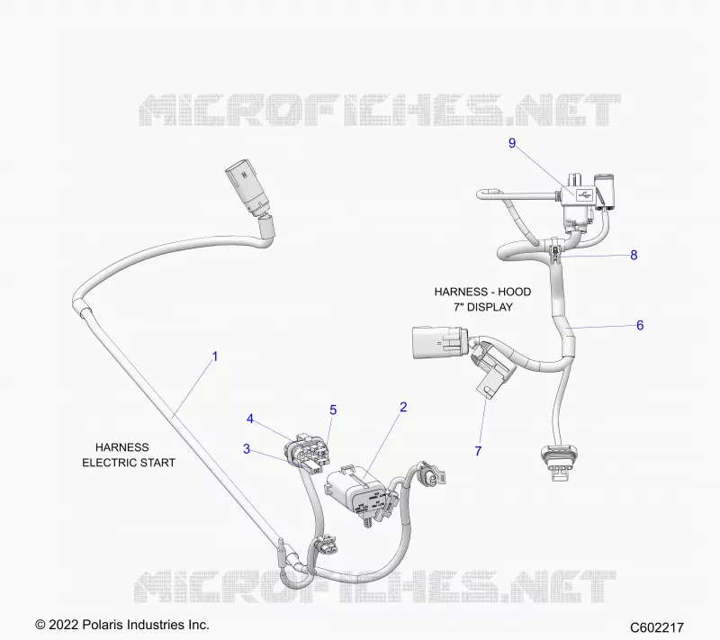 ELECTRICAL, WIRE HARNESS, HOOD, ELECTRIC START