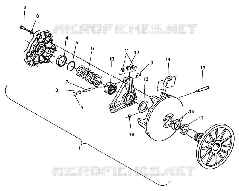 DRIVE CLUTCH 500 EFI 0963774 AND EUROPEAN 500 EFI E963774 (4936183618B014)