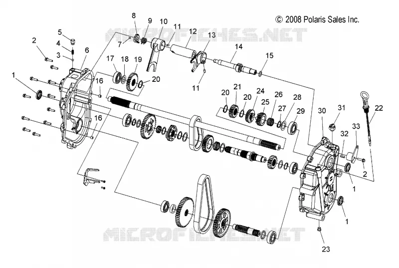 DRIVE TRAIN, GEARCASE (1 OF 2)