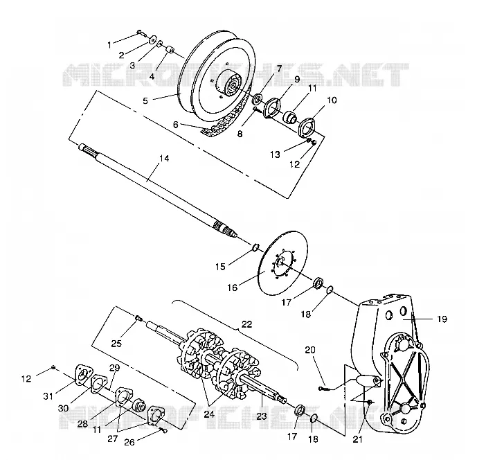 DRIVE TRAIN ASSEMBLY LITE GT/0933133 AND  STARLITE GT/0933127 (4923232323015A)