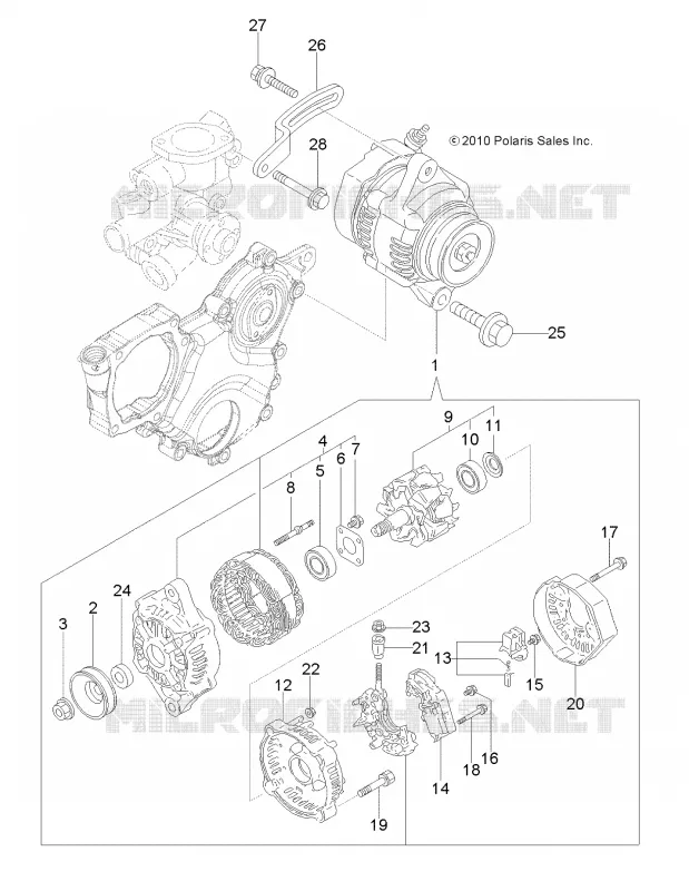 ENGINE, ALTERNATOR